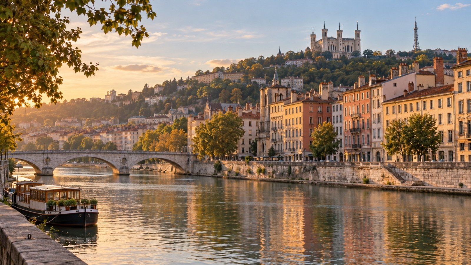 Lyon old town beside the Saône