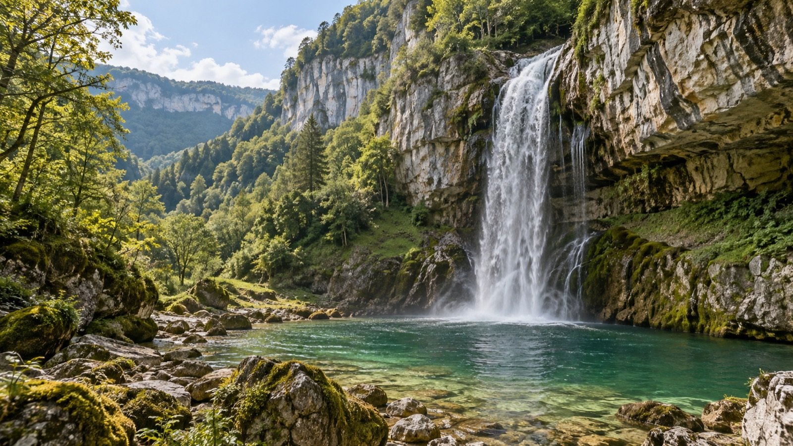 Waterfall in the Jura mountains