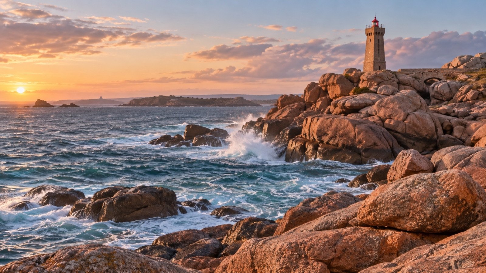 Pink Granite Coast in Brittany, representing the wider Brittany region