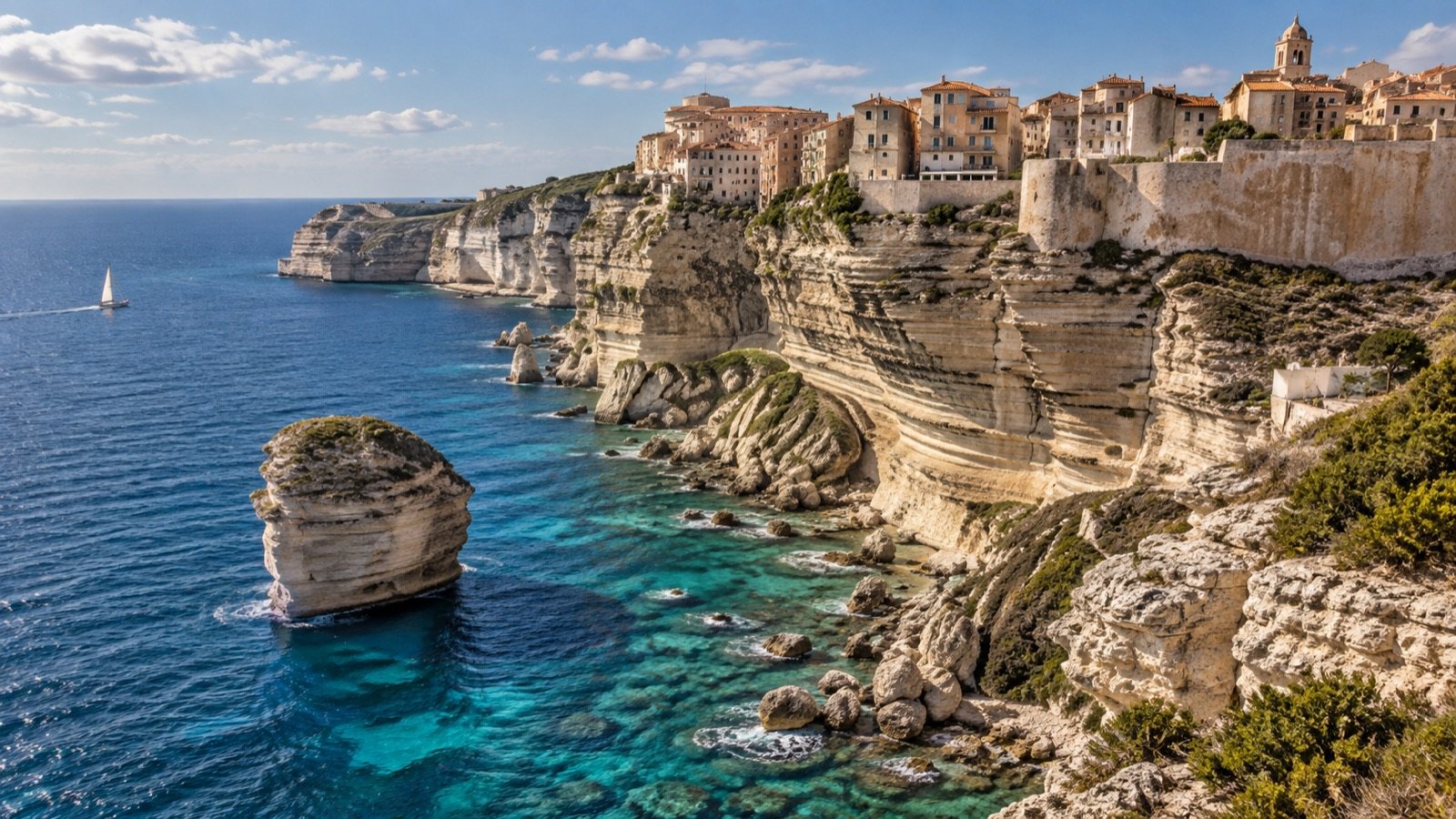 Bonifacio citadel above the Mediterranean