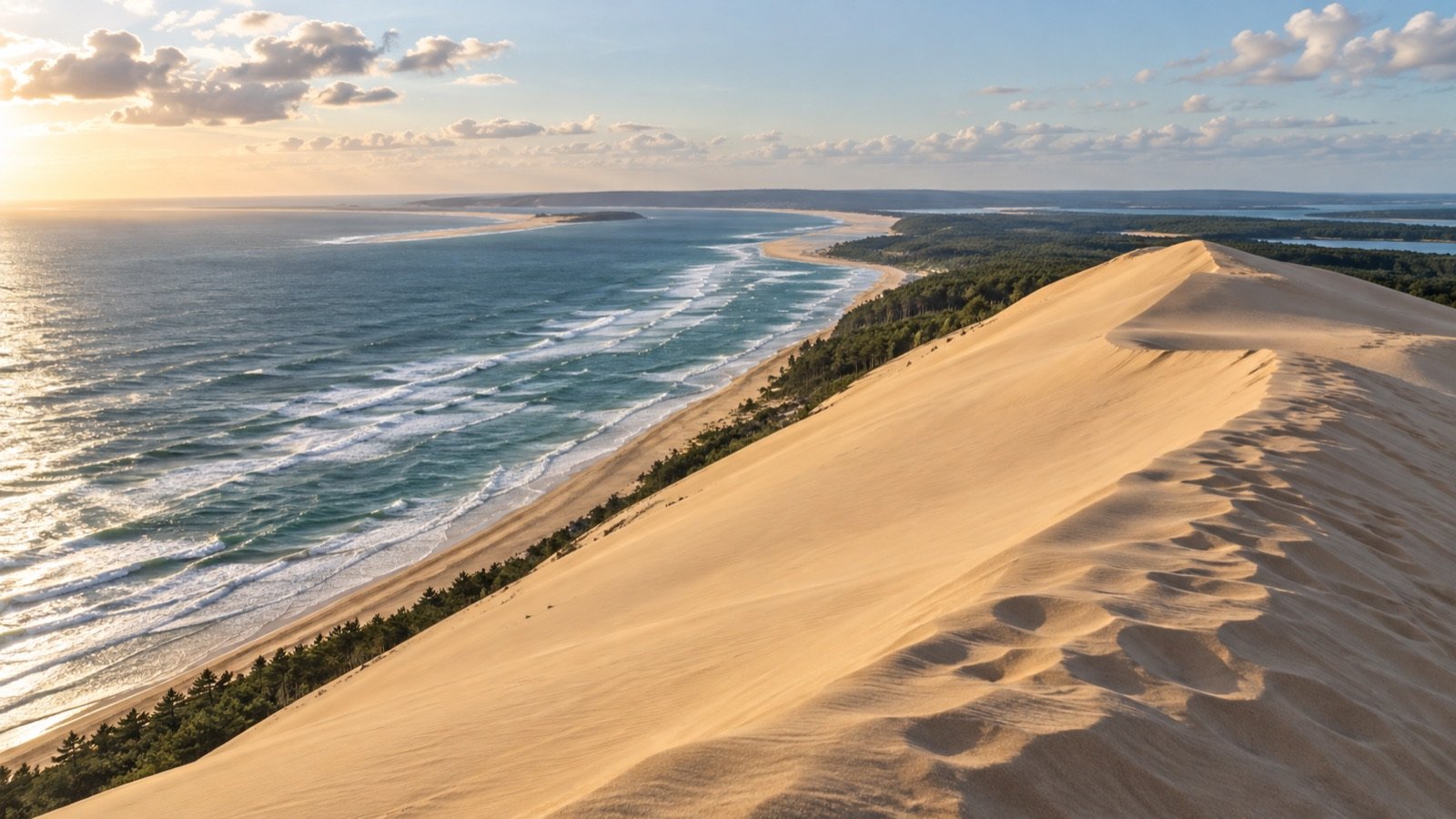 Dune du Pilat and the Atlantic Ocean