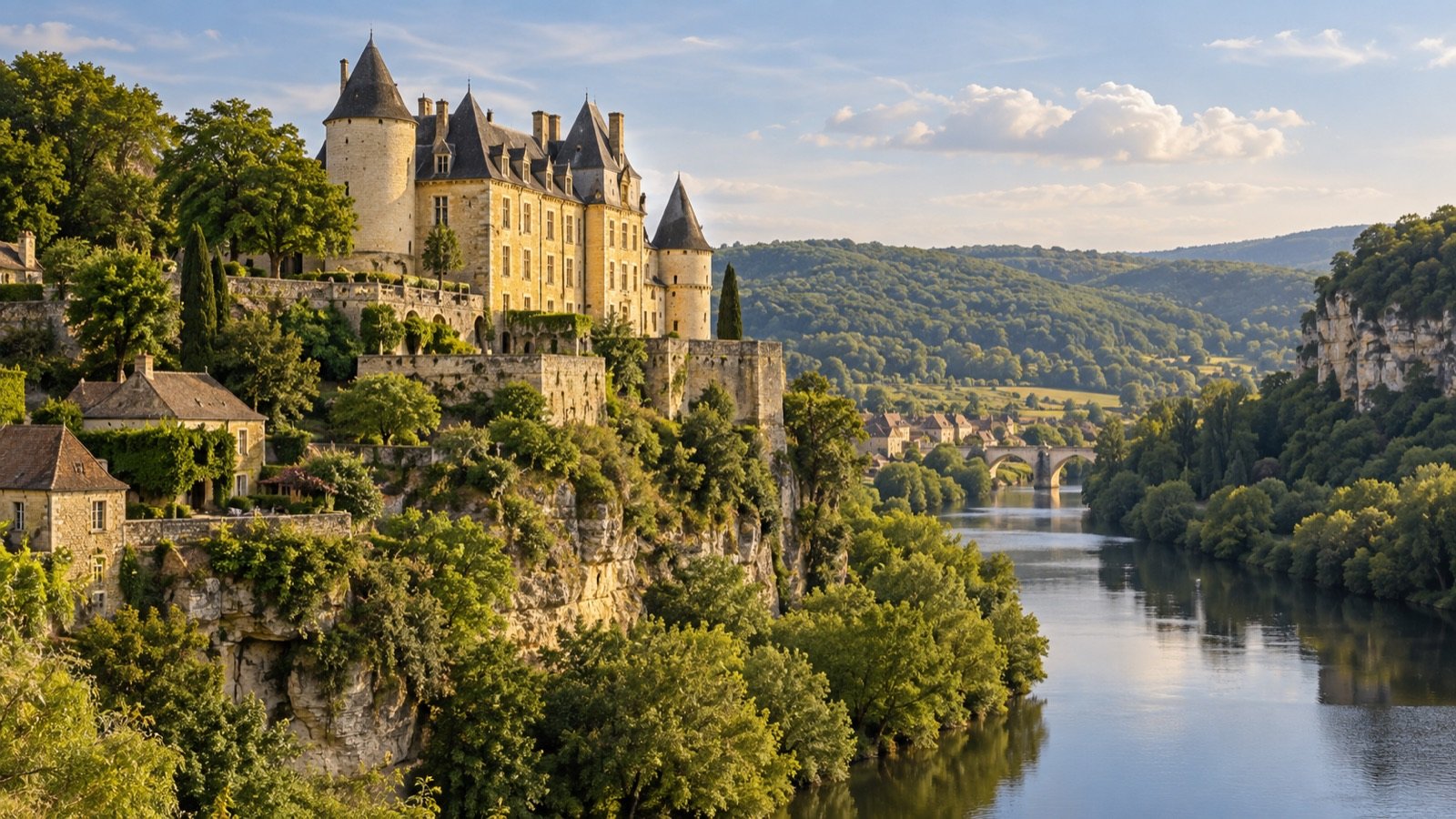 Dordogne château above the river