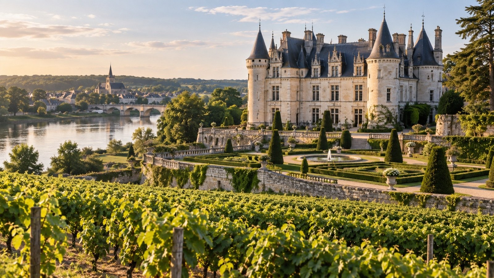 Loire château and vineyards