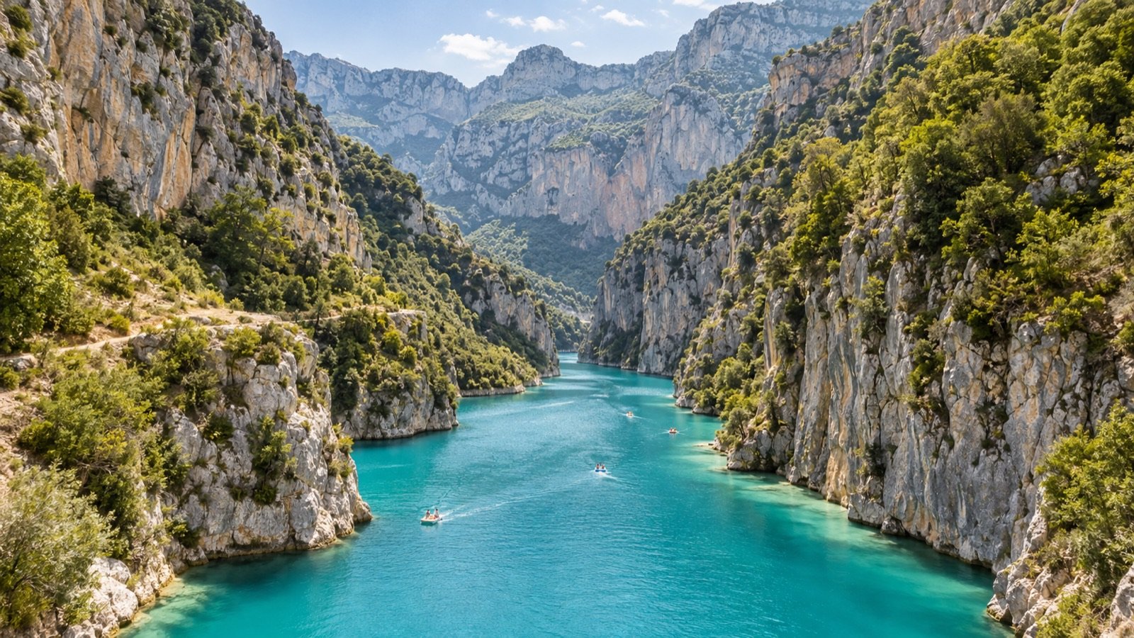 Turquoise water in the Verdon Gorge